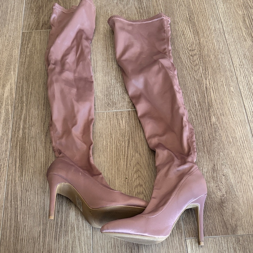 Women’s Over-the-Knee Stiletto Boots in Dusty Rose